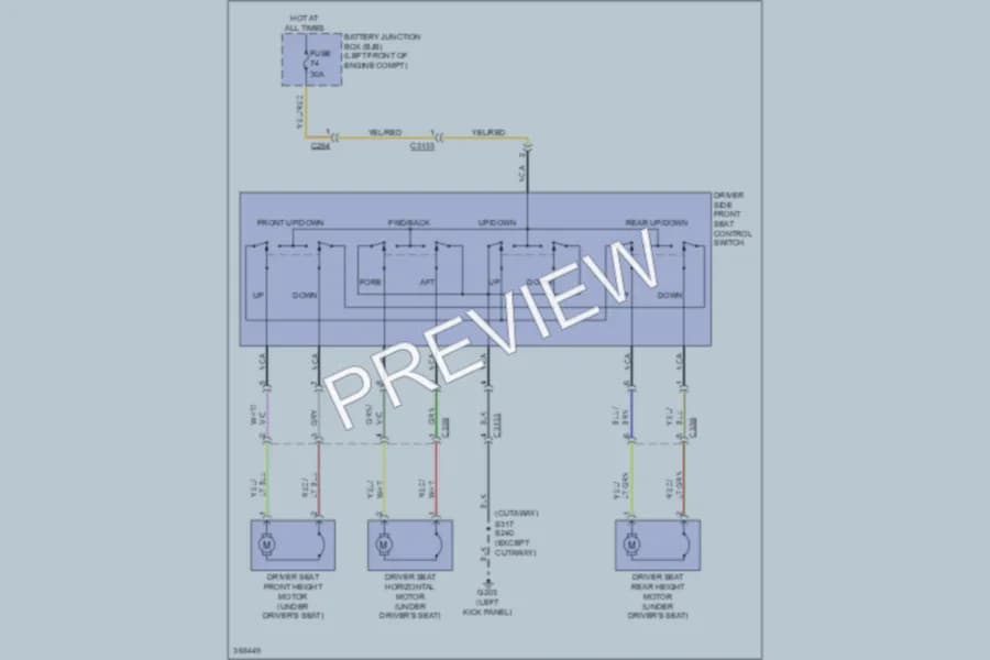 2012 Ford E450Econoline Power Seats wiring diagram preview