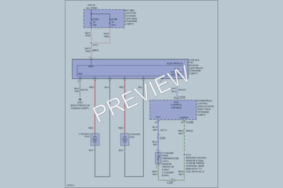 2012 Ford Edge Cooling Fan wiring diagram preview