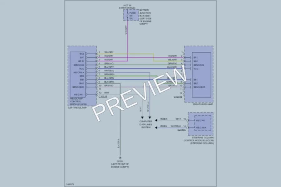2012 Ford Edge Headlights wiring diagram preview