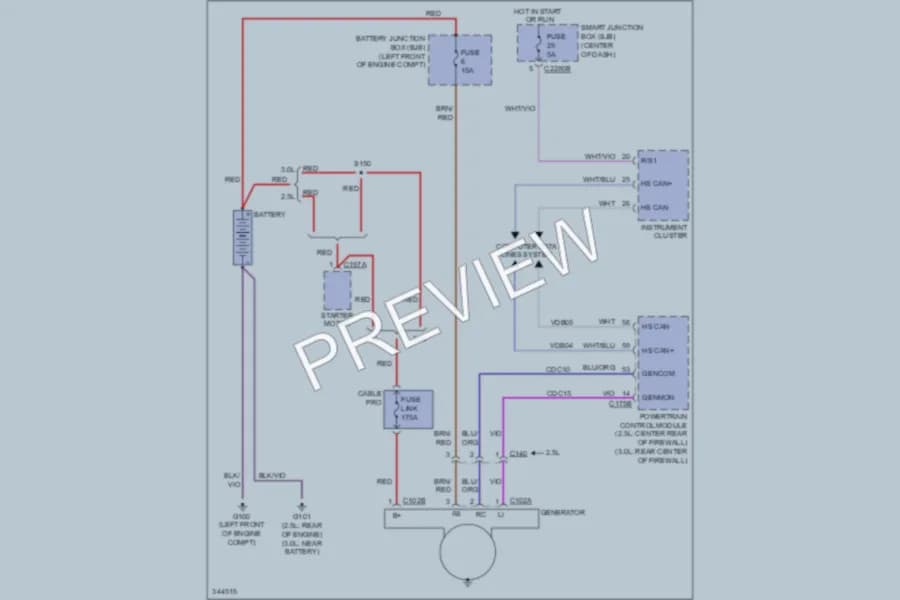 2012 Ford Escape Starting Charging wiring diagram preview
