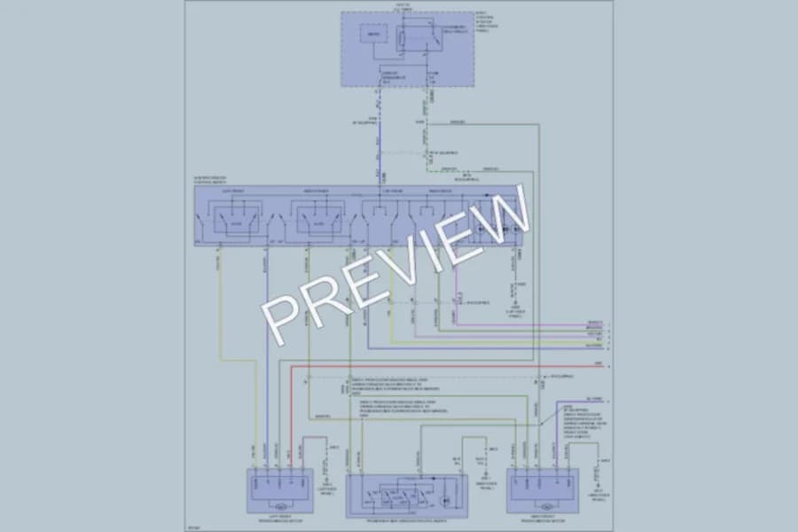 2012 Ford F150 Power Windows wiring diagram preview with protected circuit layout