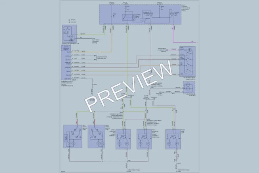 2012 Ford F250 Super Duty Interior Lights wiring diagram preview with protected circuit layout