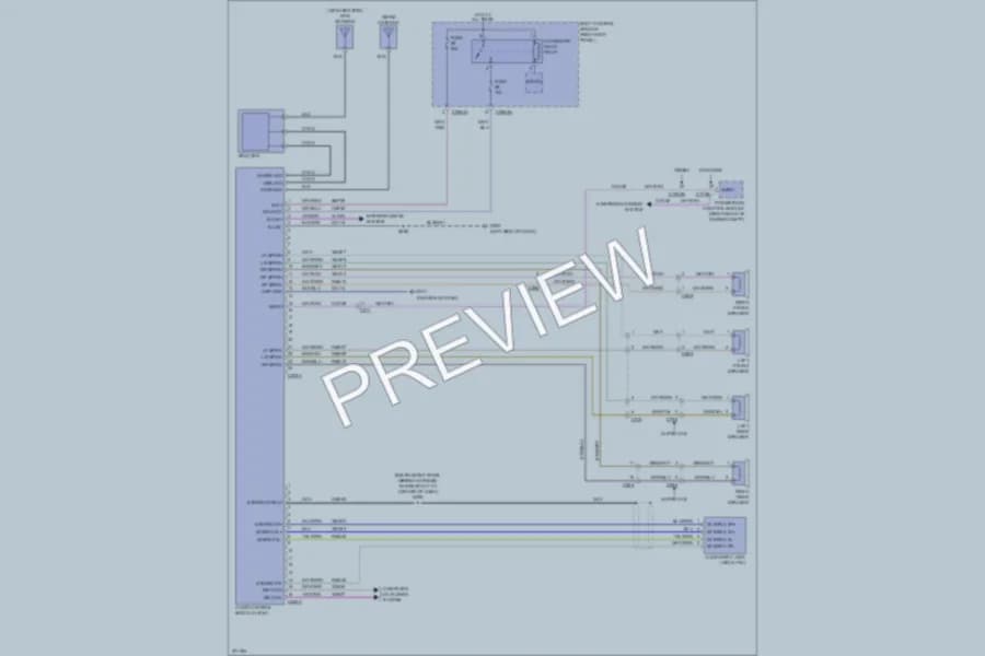 2012 Ford F350 Super Duty Radio wiring diagram preview with protected circuit layout