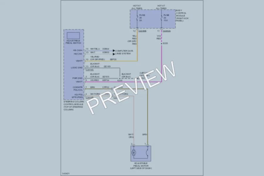 2012 Ford F450ChsCab Power Seats wiring diagram preview