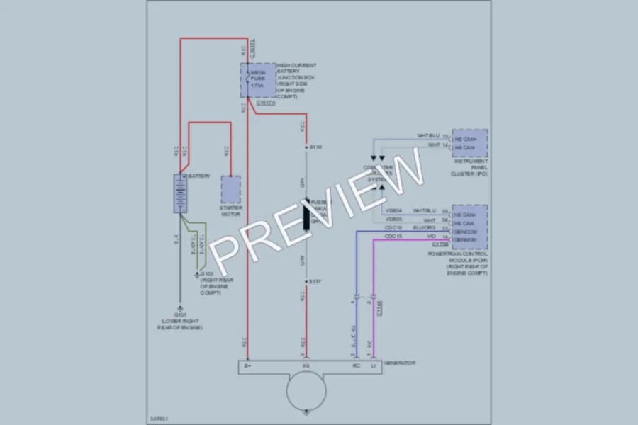 2012 Ford F550ChsCab Starting Charging wiring diagram preview