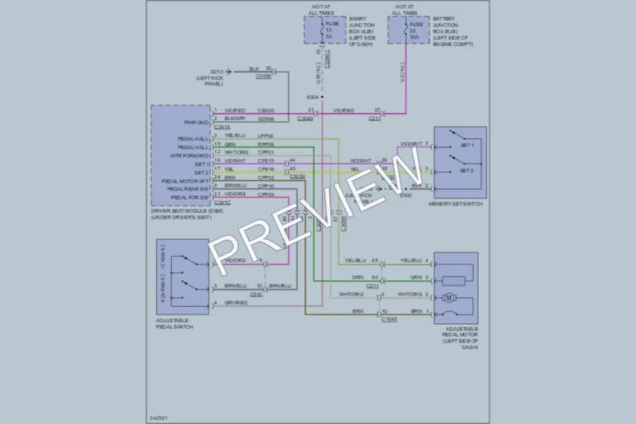 2012 Ford Flex Memory Systems wiring diagram preview