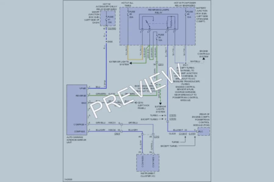 2012 Ford Flex Power Mirrors wiring diagram preview