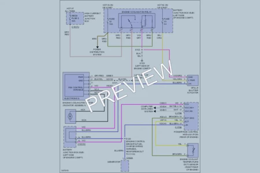 2012 Ford Focus Cooling Fan wiring diagram preview