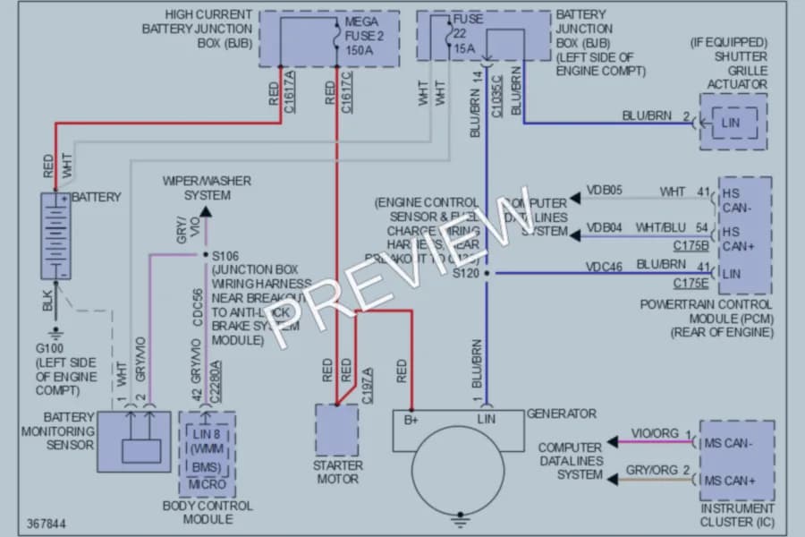 2012 Ford Focus Starting Charging wiring diagram preview