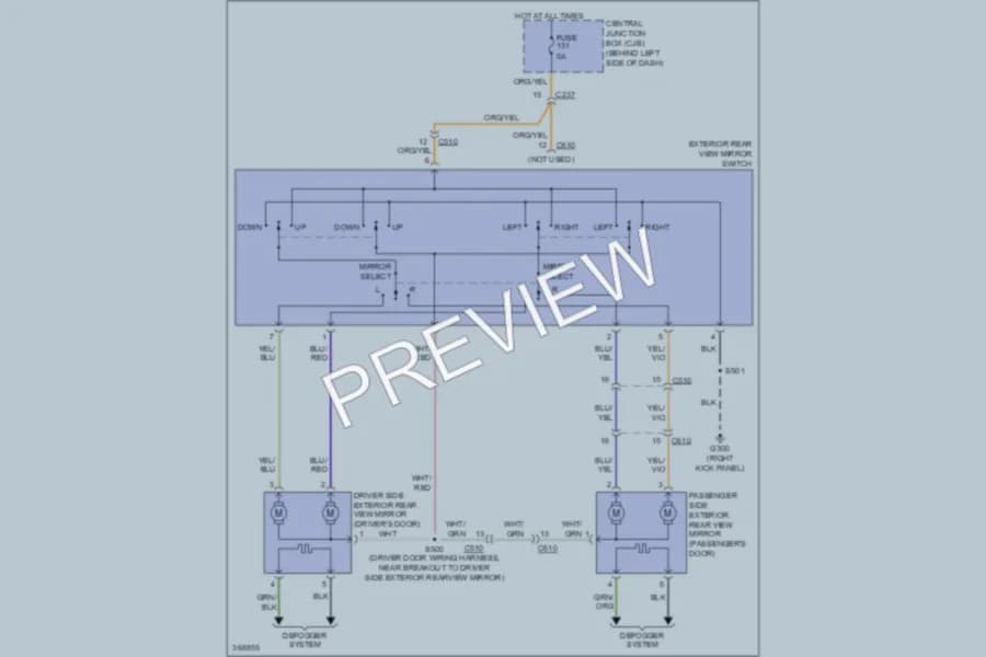 2012 Ford TransitConnect Power Mirrors wiring diagram preview