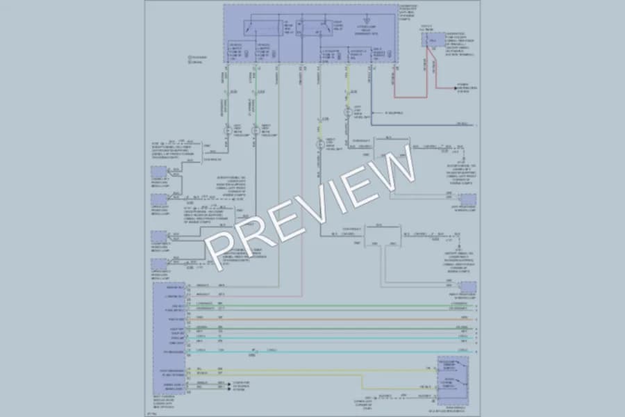 2012 GMC 2500 Hd Headlights wiring diagram preview with protected circuit layout
