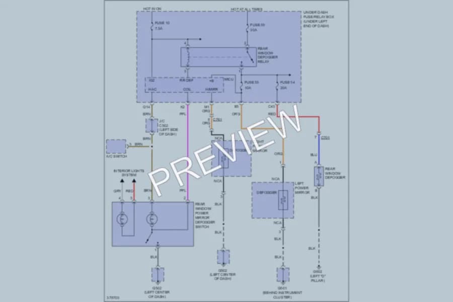 2012 Honda Fit Defoggers wiring diagram preview