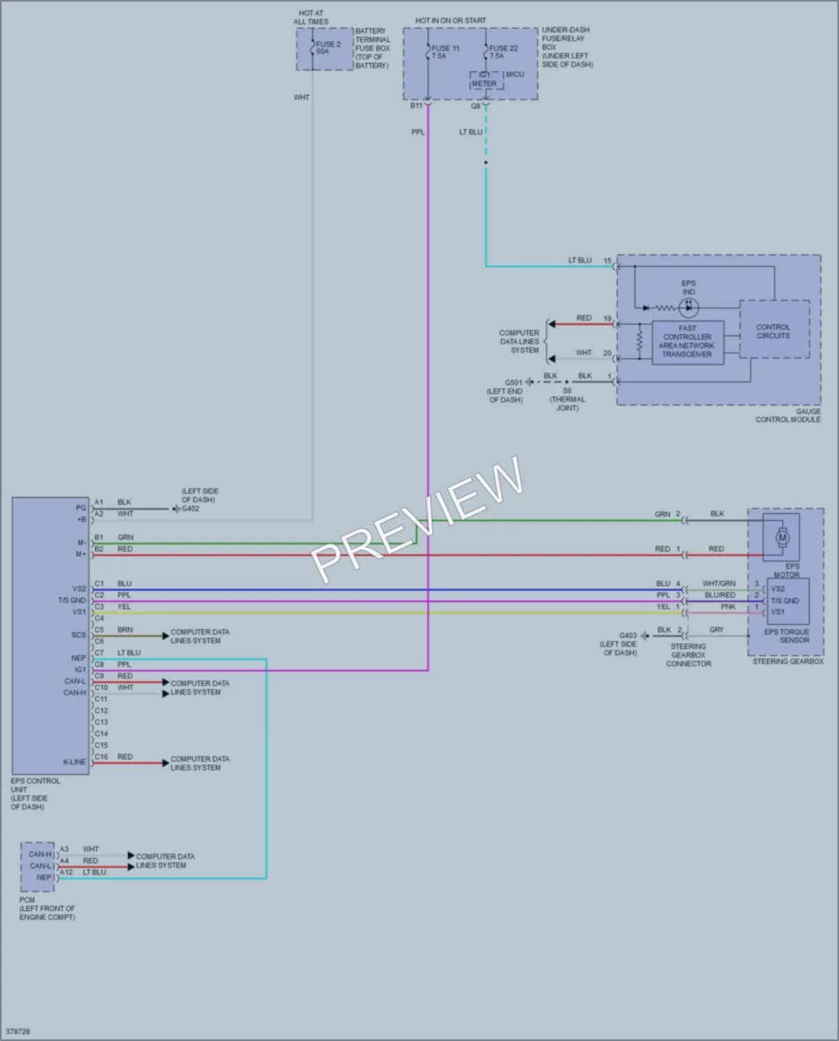 2012 Honda Insight Electronic Power Steering wiring diagram preview