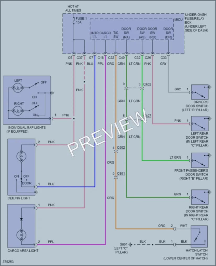 2012 Honda Insight Interior Lights wiring diagram preview