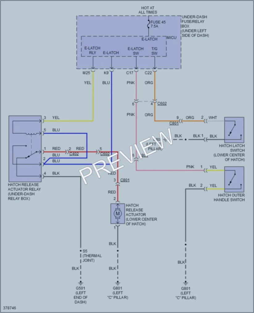 2012 Honda Insight Trunk Tailgate Fuel Door wiring diagram preview