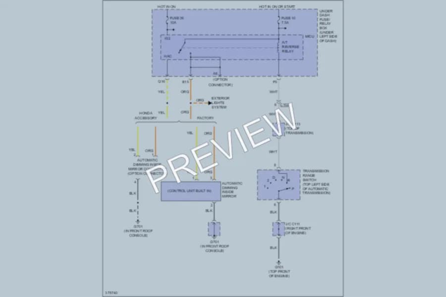 2012 Honda Pilot Power Mirrors wiring diagram preview