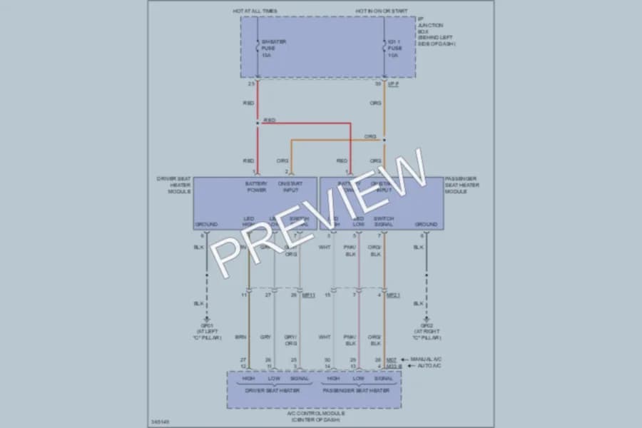 2012 Hyundai Accent Power Seats wiring diagram preview