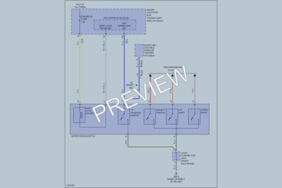 2012 Hyundai Azera Shift Interlock wiring diagram preview