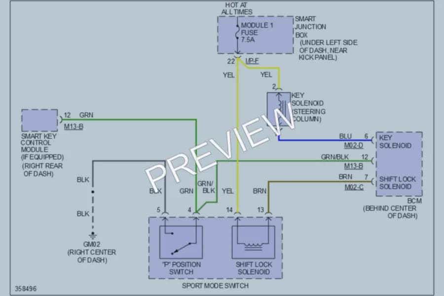 2012 Hyundai Elantra Shift Interlock wiring diagram preview