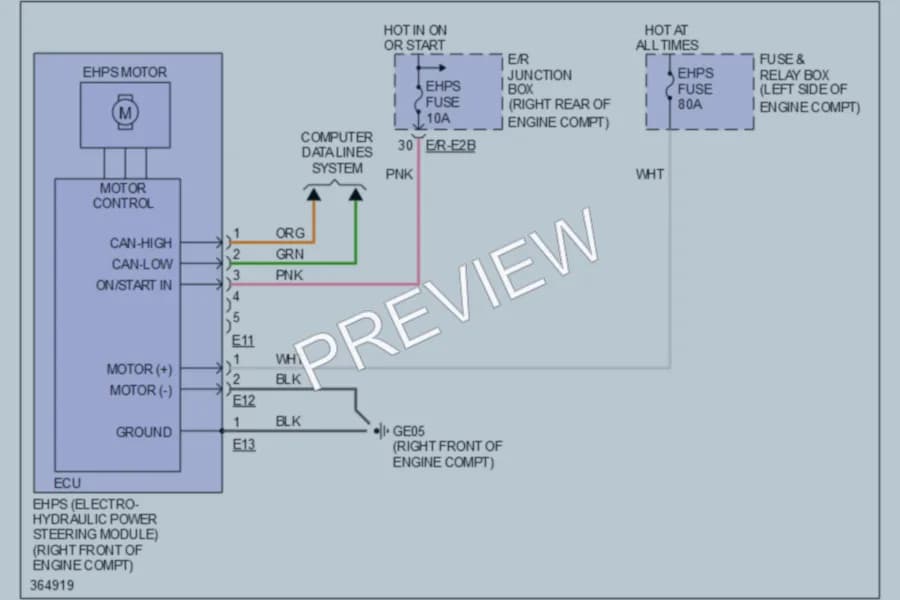 2012 Hyundai Genesis Electronic Power Steering wiring diagram preview