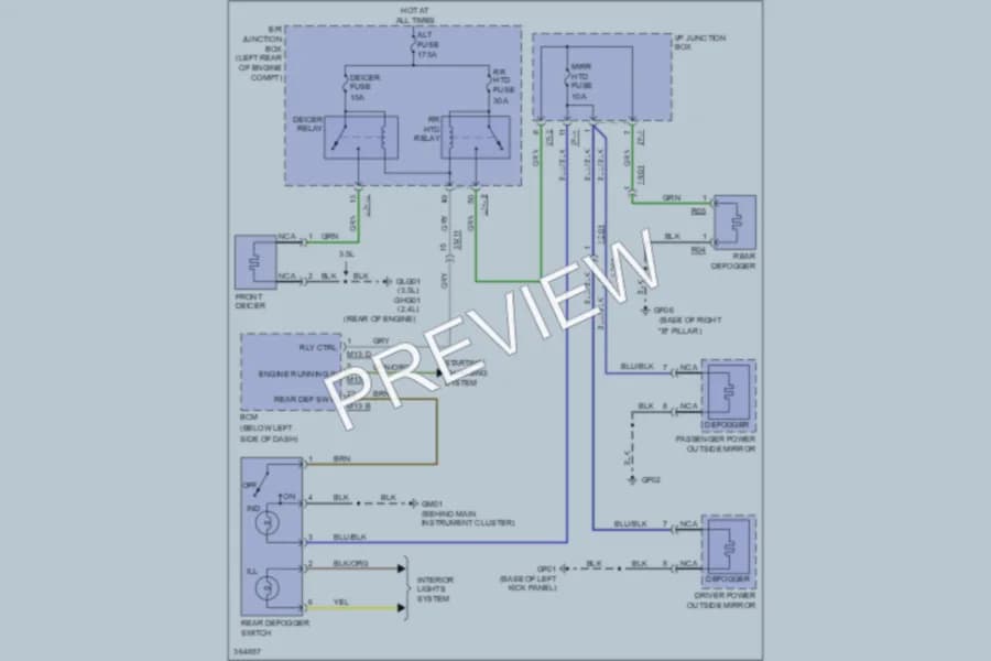 2012 Hyundai SantaFe Defoggers wiring diagram preview