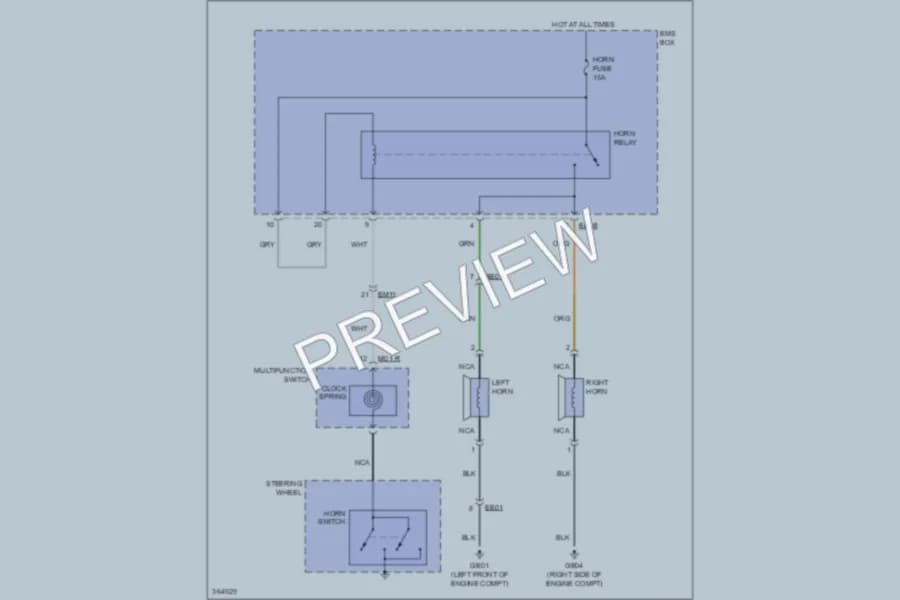 2012 Hyundai Sonata Horn wiring diagram preview
