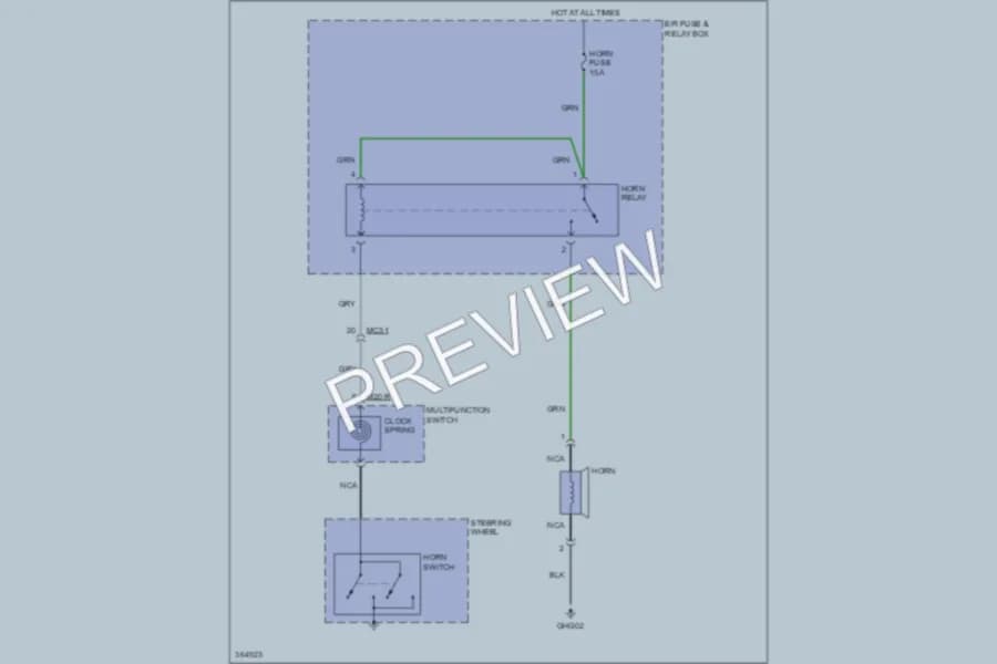 2012 Hyundai Tucson Horn wiring diagram preview