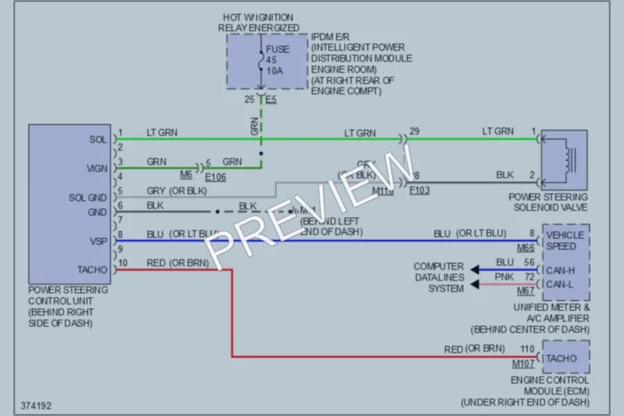 2012 Infiniti G25 Electronic Power Steering wiring diagram preview