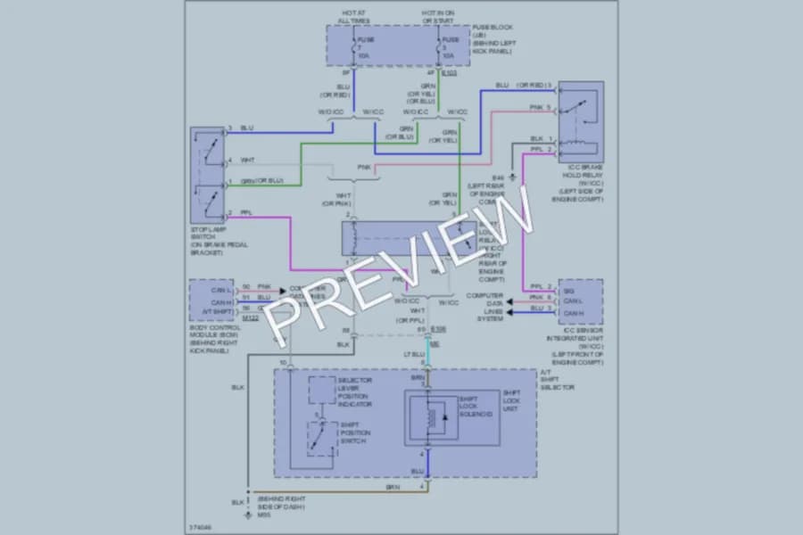 2012 Infiniti G37x Shift Interlock wiring diagram preview