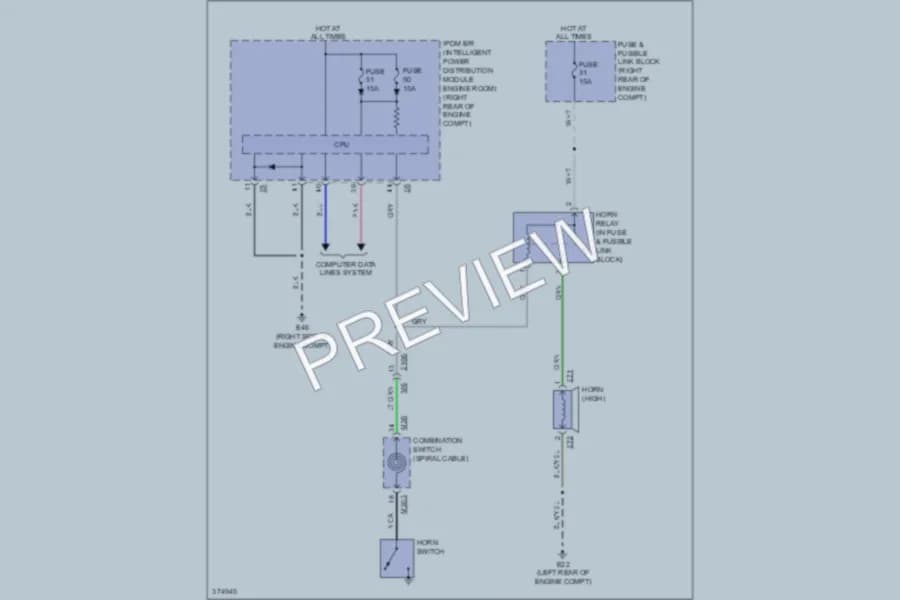 2012 Infiniti M37 Horn wiring diagram preview