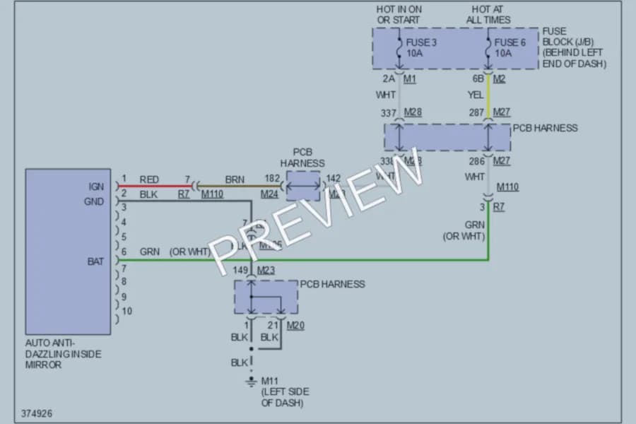 2012 Infiniti M37x Power Mirrors wiring diagram preview
