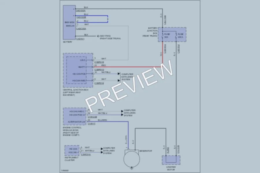 2012 Jaguar XJSupersport Starting Charging wiring diagram preview