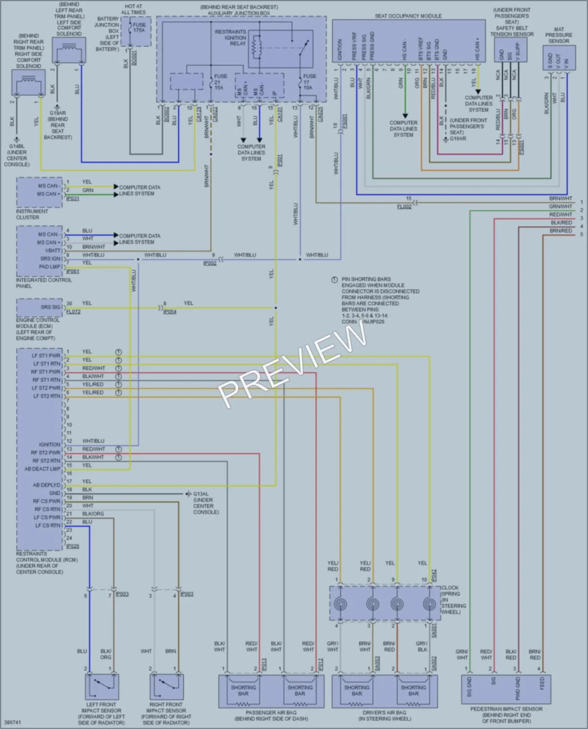 2012 Jaguar XKR Supplemental Restraints wiring diagram preview