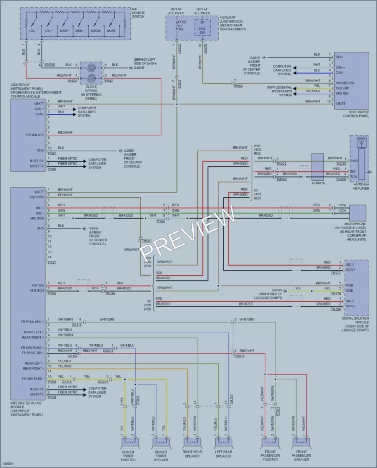 2012 Jaguar XKRS Radio wiring diagram preview