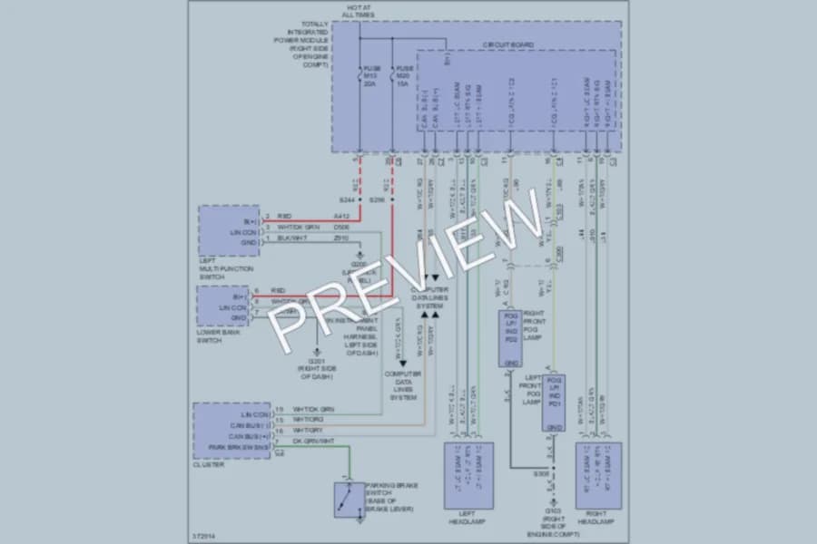2012 Jeep Wrangler Headlights wiring diagram preview