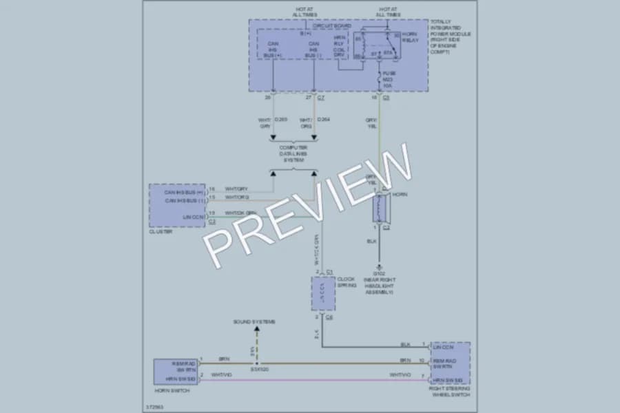 2012 Jeep Wrangler Horn wiring diagram preview