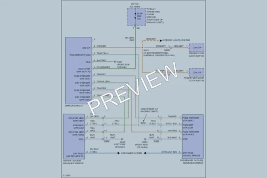2012 Jeep Wrangler Power Mirrors wiring diagram preview