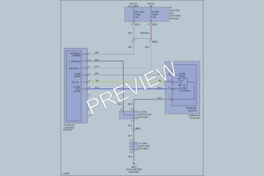 2012 Kia ForteKoup Power Top Sunroof wiring diagram preview