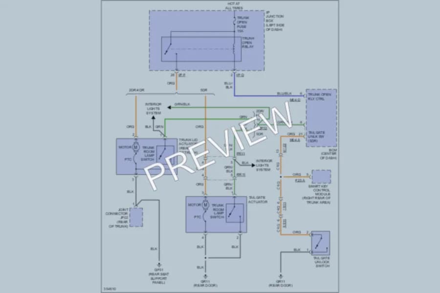 2012 Kia ForteKoup Trunk Tailgate Fuel Door wiring diagram preview
