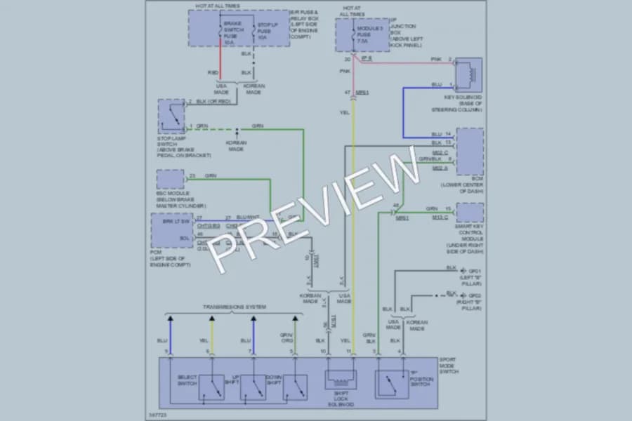 2012 Kia Optima Shift Interlock wiring diagram preview