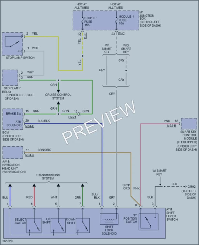 2012 Kia Rio Shift Interlock wiring diagram preview