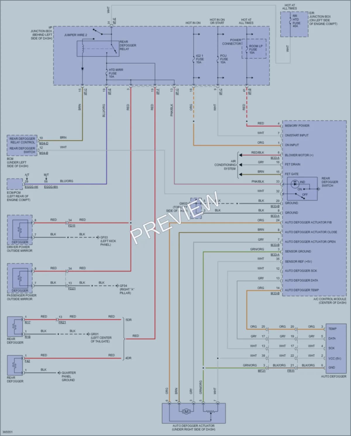 2012 Kia Rio5 Defoggers wiring diagram preview