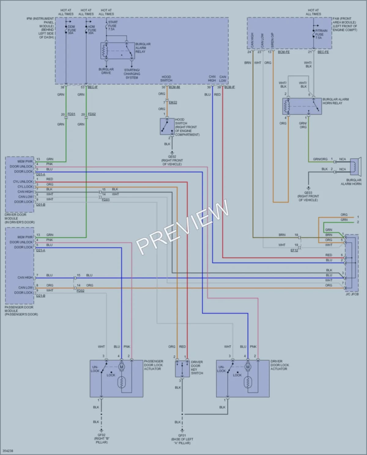 2012 Kia Sedona Power Door Locks wiring diagram preview