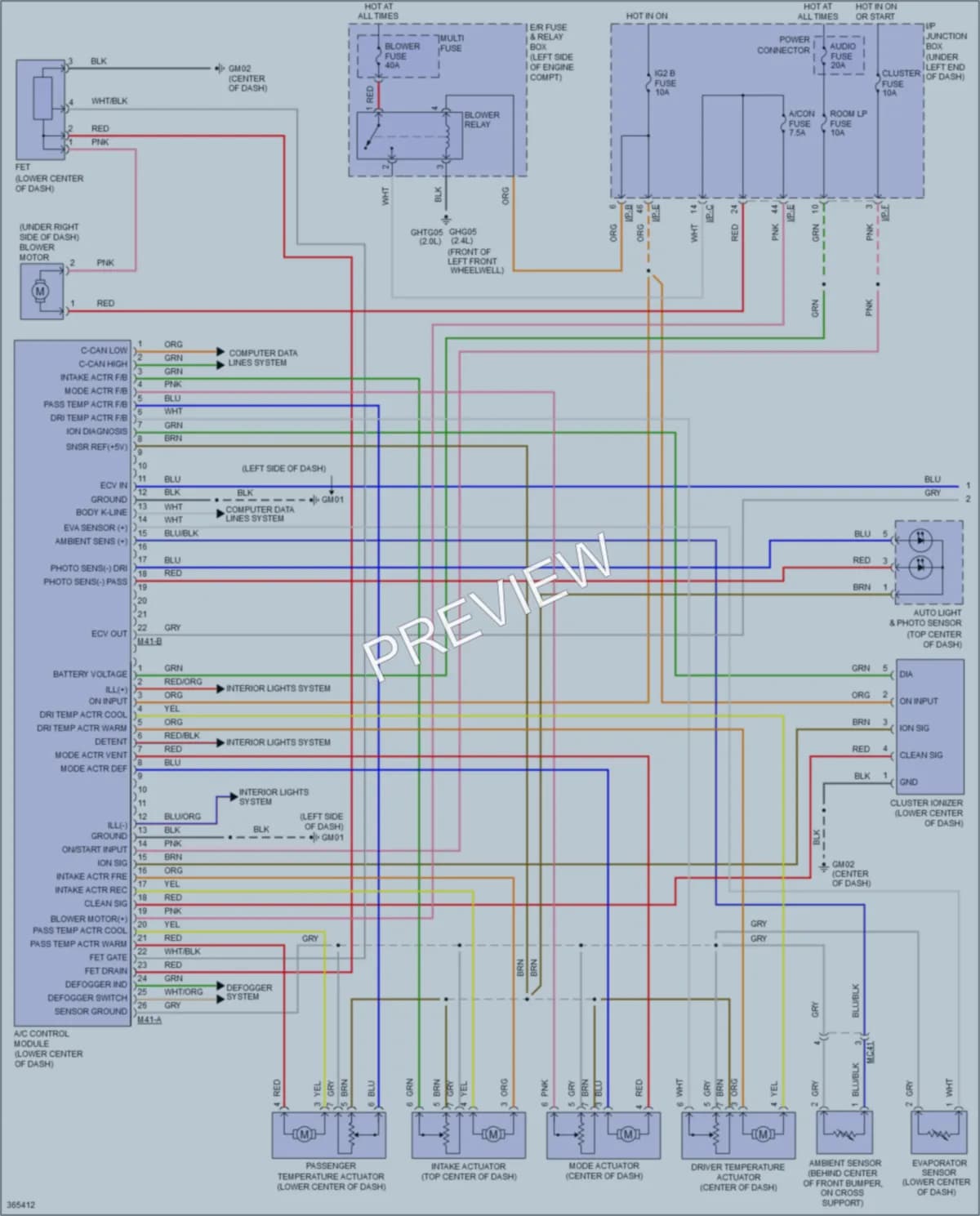 2012 Kia Sportage Air Conditioning wiring diagram preview