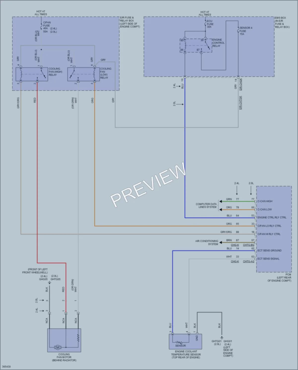 2012 Kia Sportage Cooling Fan wiring diagram preview