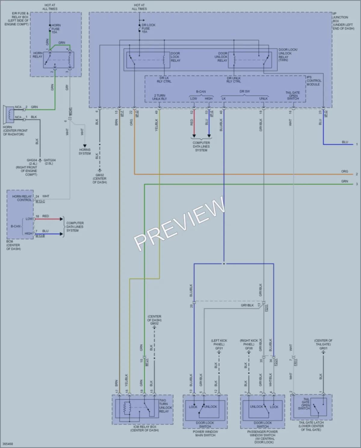 2012 Kia Sportage Power Door Locks wiring diagram preview