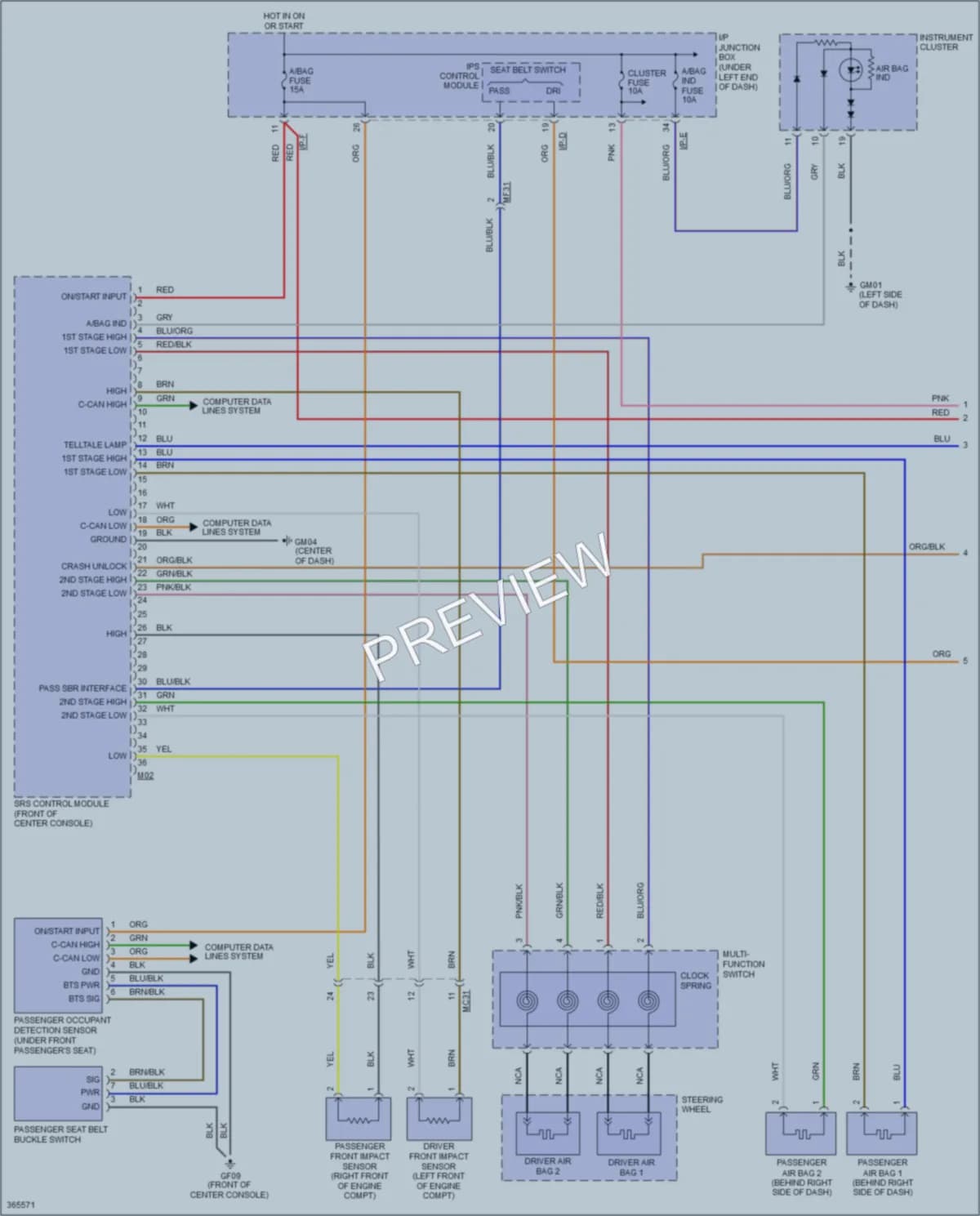2012 Kia Sportage Supplemental Restraints wiring diagram preview