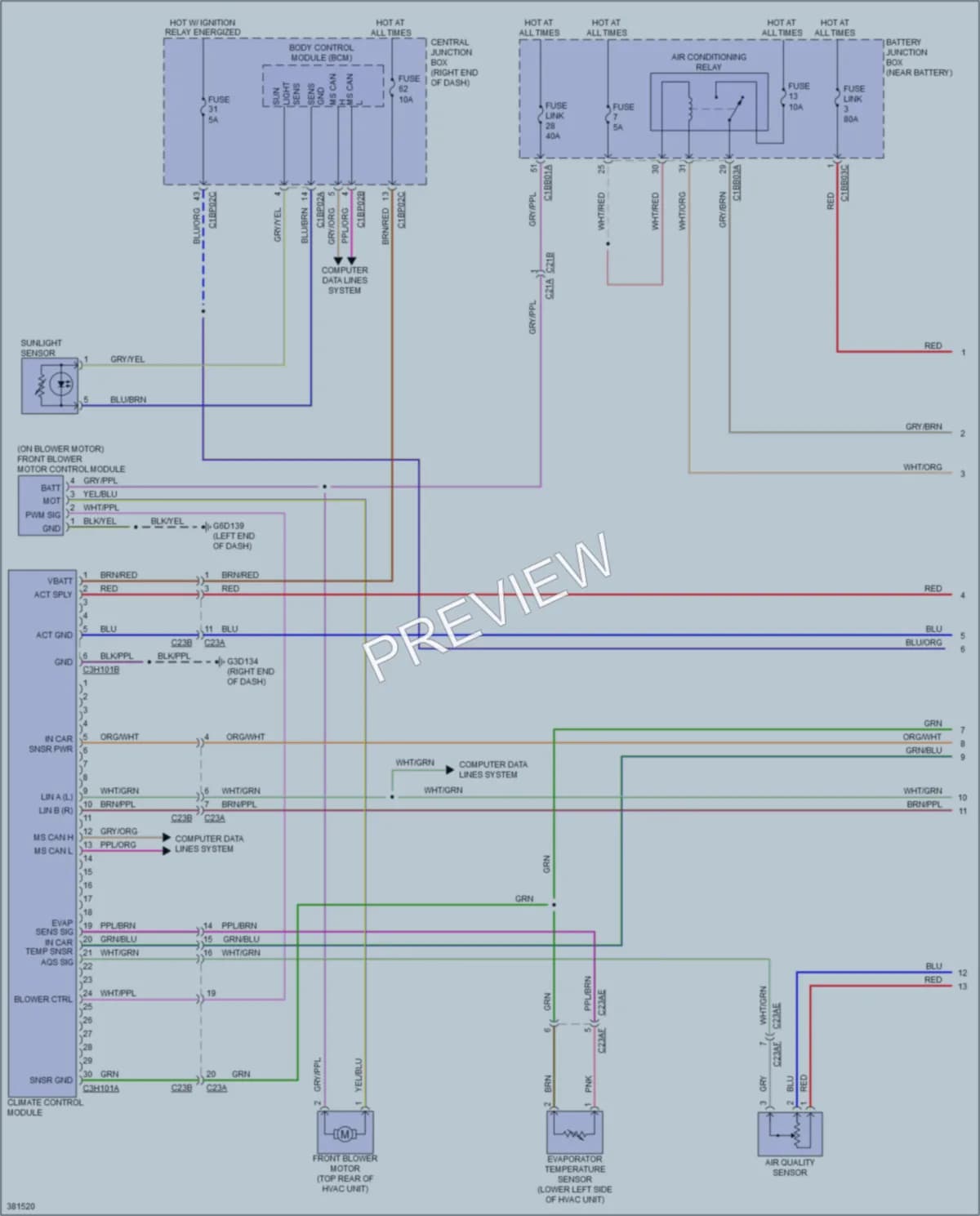 2012 LandRover RangeRoverEvoque Air Conditioning wiring diagram preview
