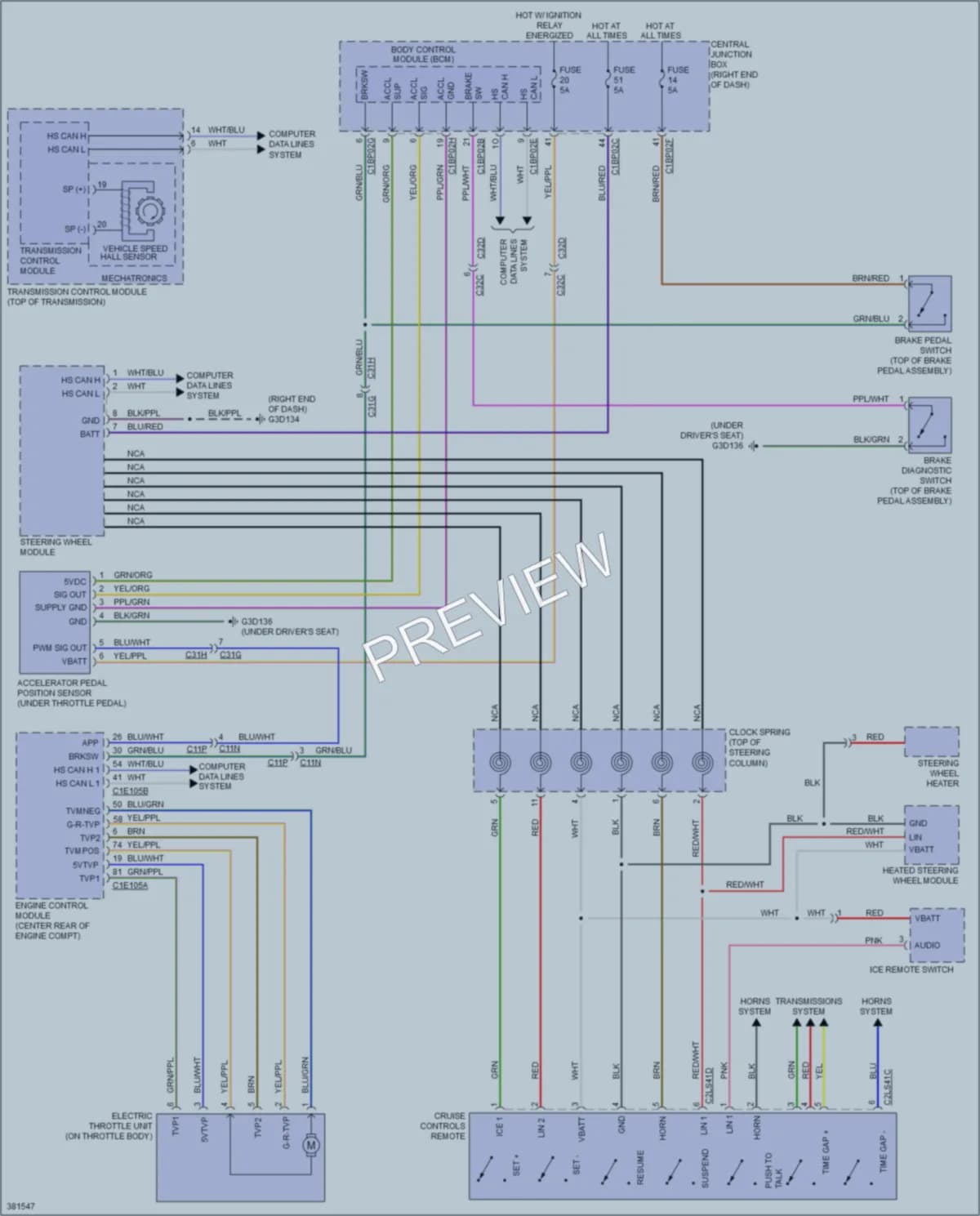 2012 LandRover RangeRoverEvoque Cruise Control wiring diagram preview