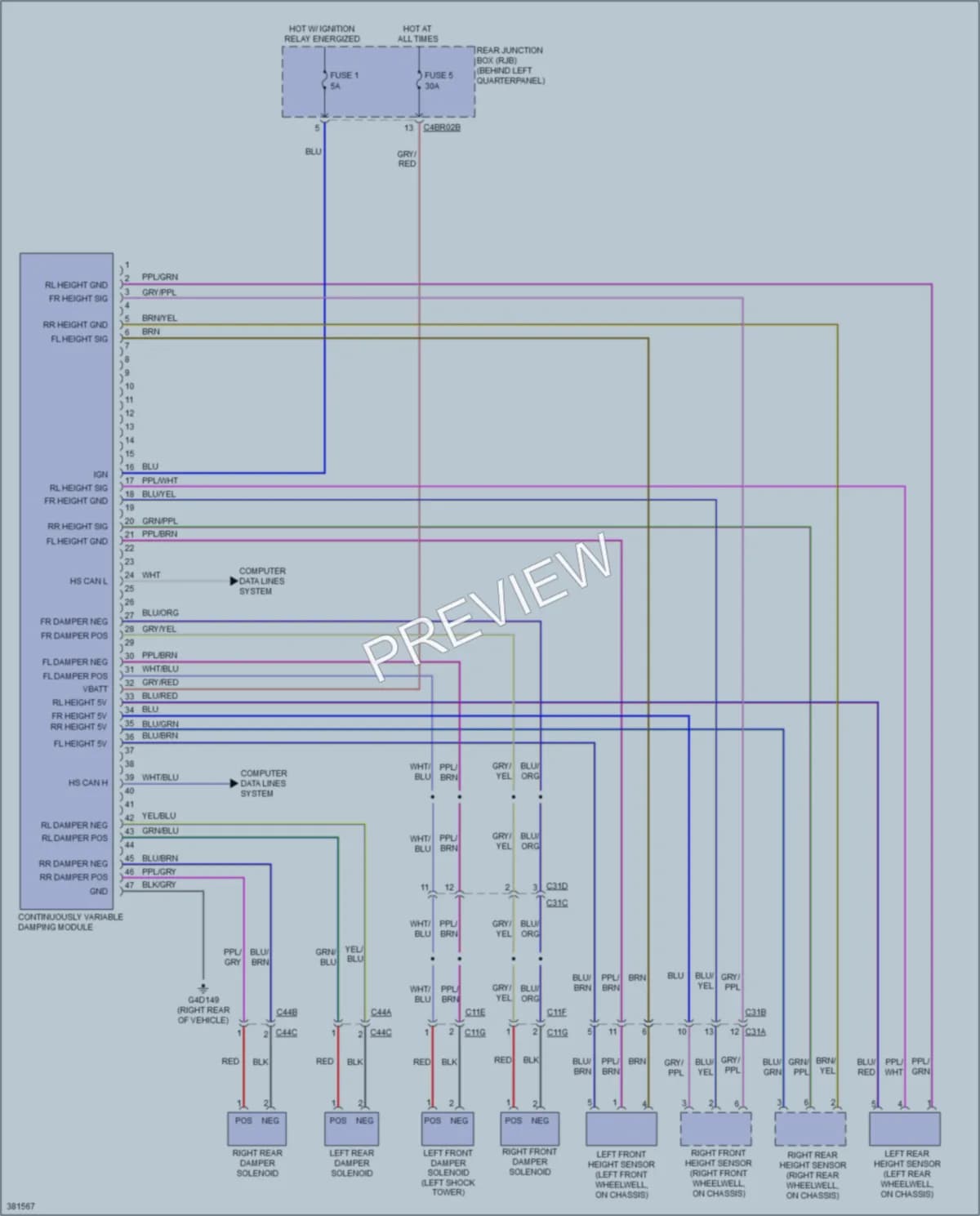 2012 LandRover RangeRoverEvoque Electronic Suspension wiring diagram preview
